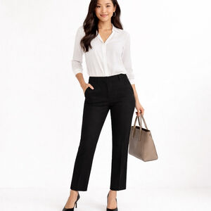 Women's Ann Taylor Factory Black Ankle Trousers Size 10
